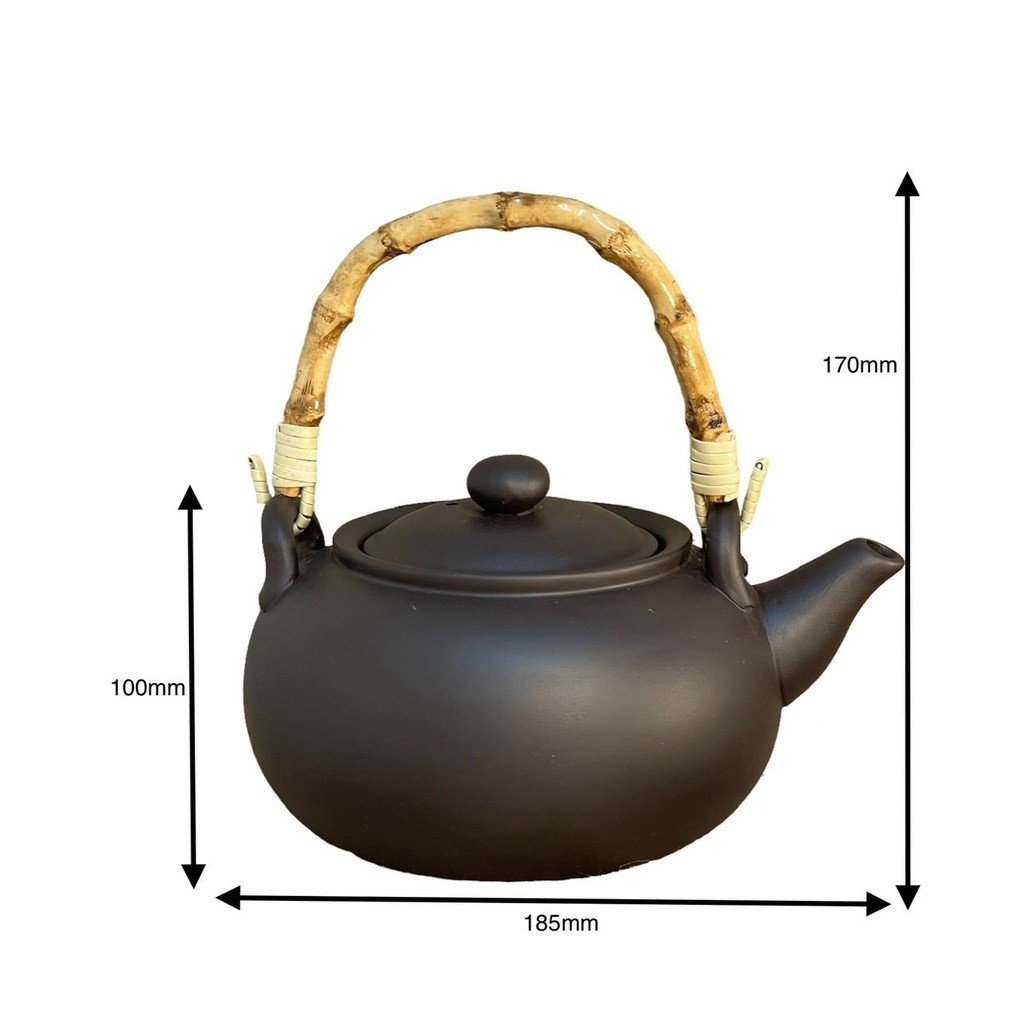 Teapot Purple Clay Tea Pot with Bamboo Handle Chinese Style Traditional Clay Teapot Teko