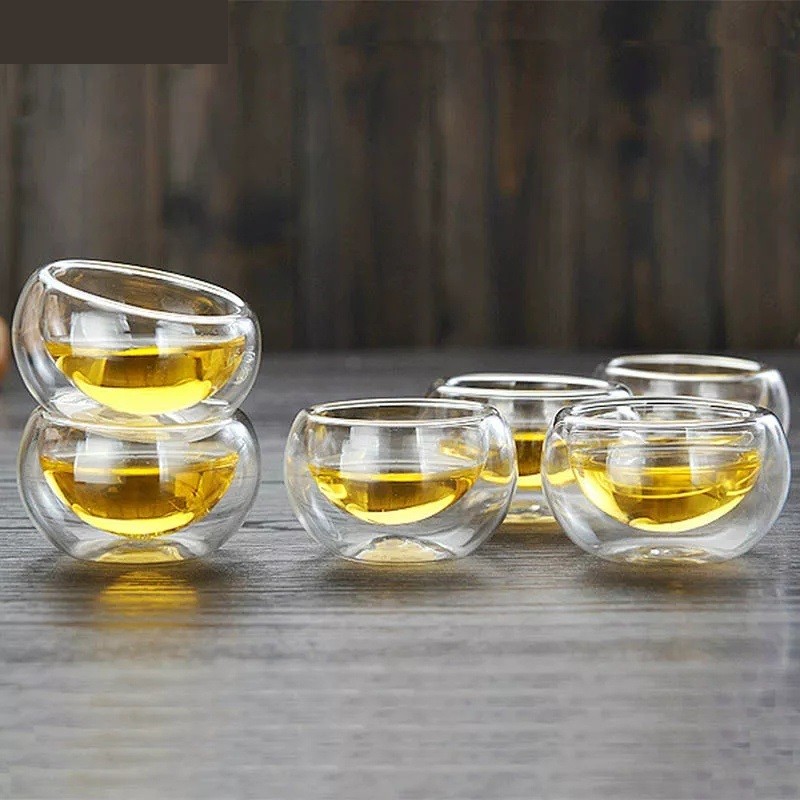 High Borosilicate Glass Double-Walled Double layaer Flower Tea Cup 双层花茶杯