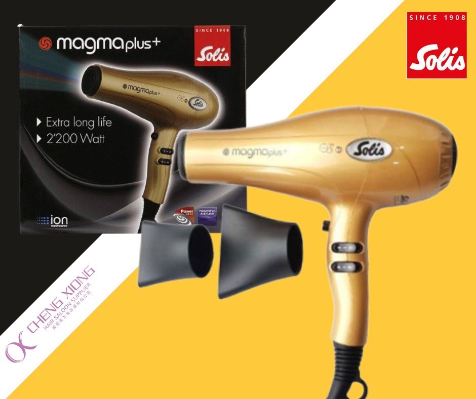 SOLIS MAGMA PLUS IONIC HAIR DRYER (GOLD)2200 WATT