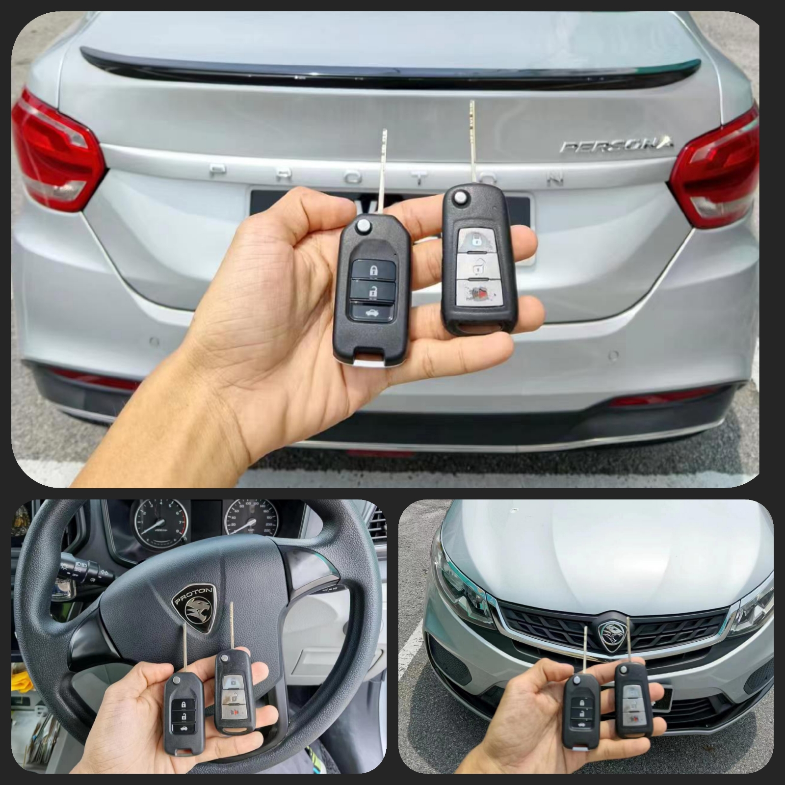 pendua Proton saga kunci lipat remote kereta 