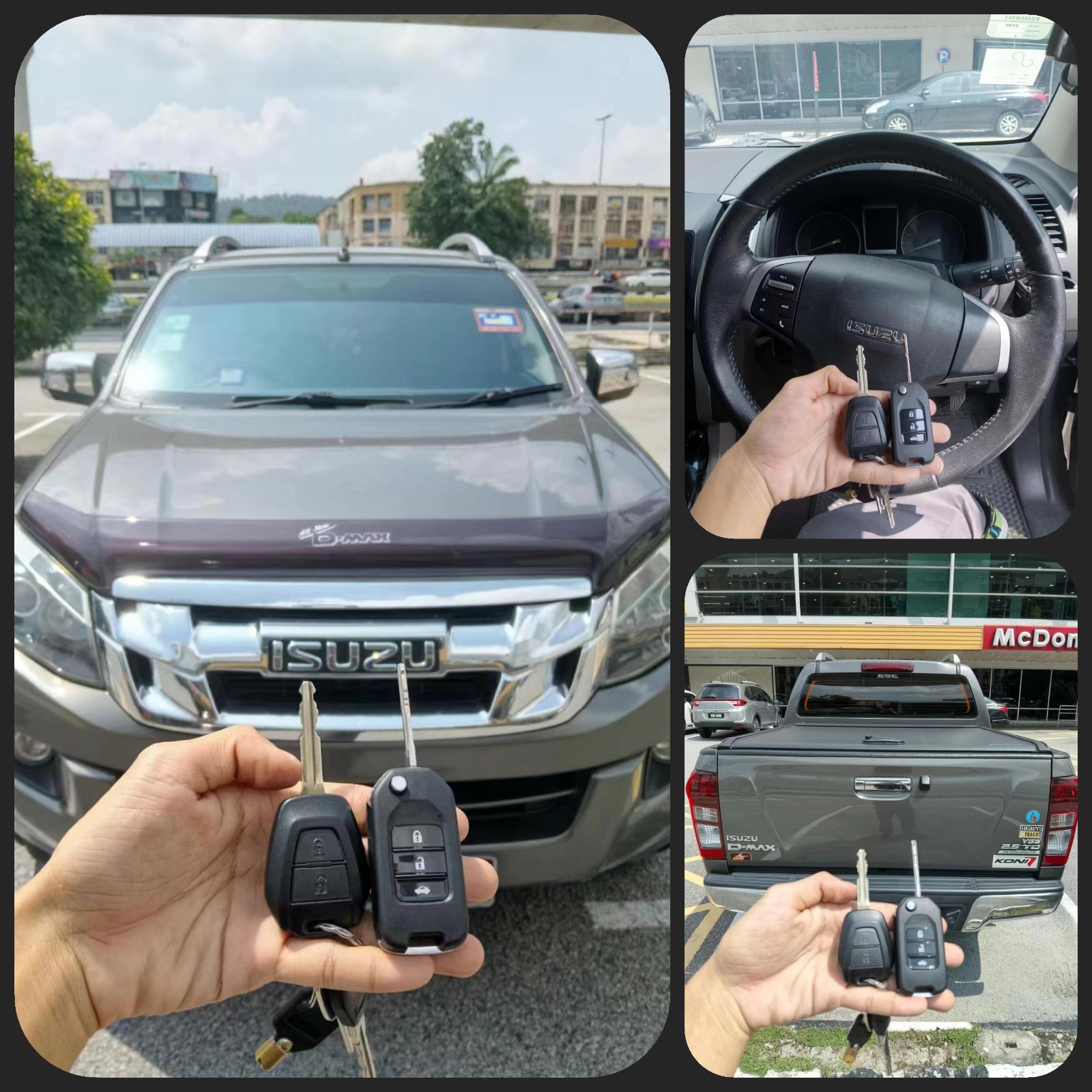 pendua isuzu D-MAX kunci lipat remote kereta 