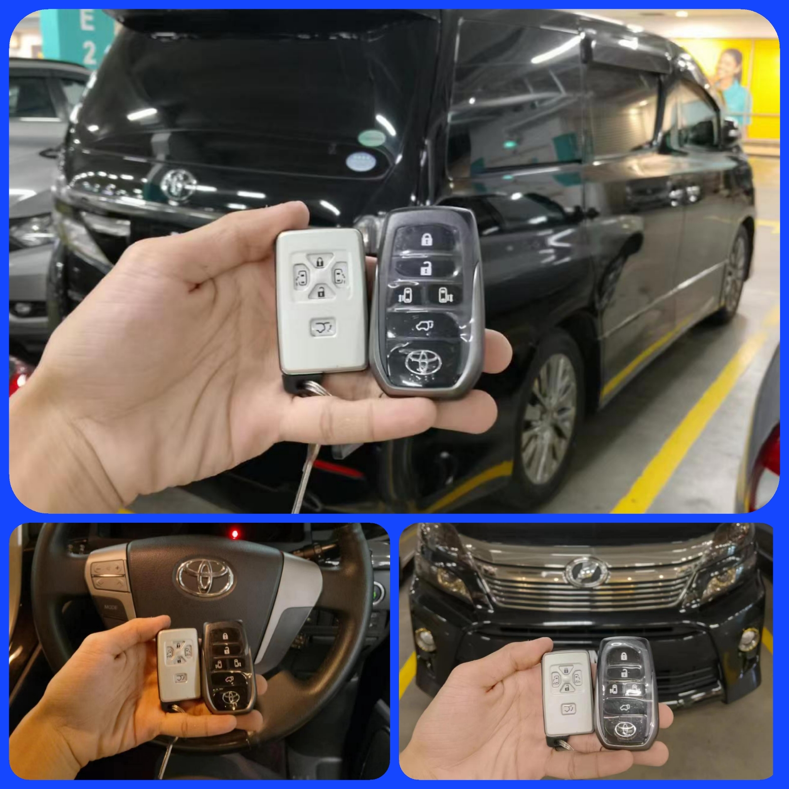 duplicate Toyota Vellfire car keyless remote control 