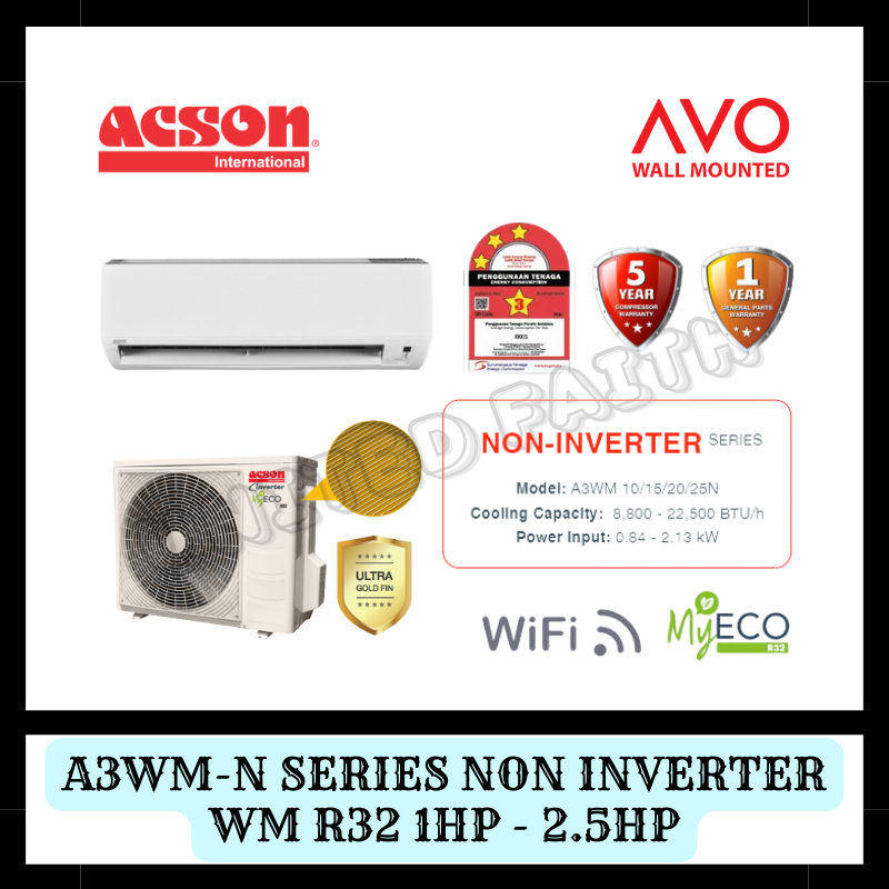 Acson Wall Mounted R32 Non Inverter 1hp-2.5hp