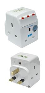 S133N - 3 Way 3 Pin Adaptor W/Surge Protector (Sirim) (Blister Pack)