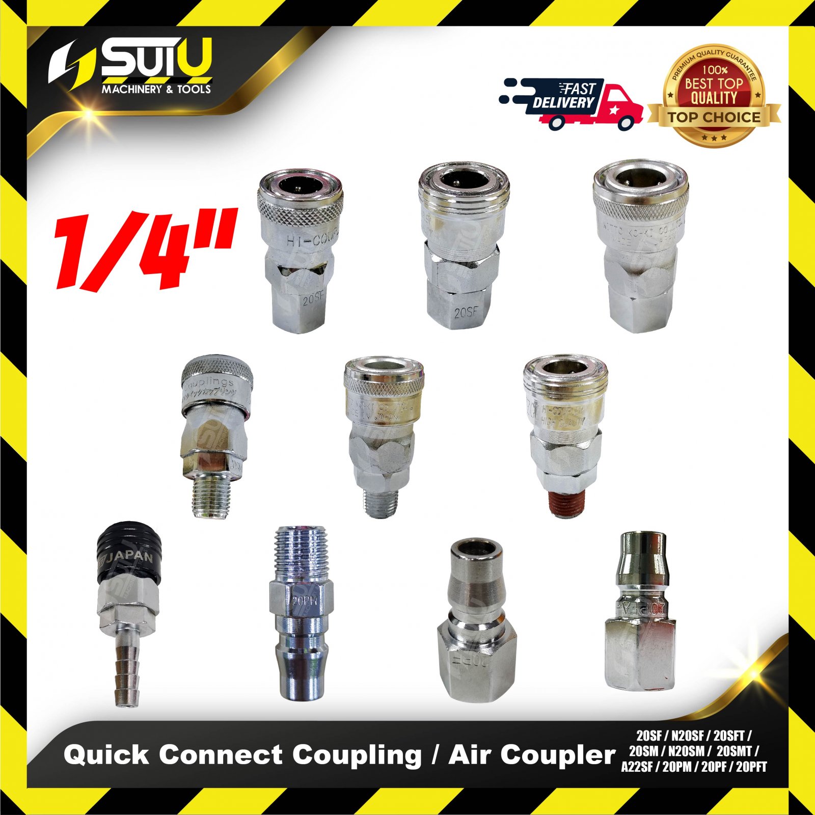 20SF / N20SF / 20SFT / 20SM / N20SM / 20SMT / A22SF / 20PM / 20PF / 20PFT 1/4" Quick Connect Couplin