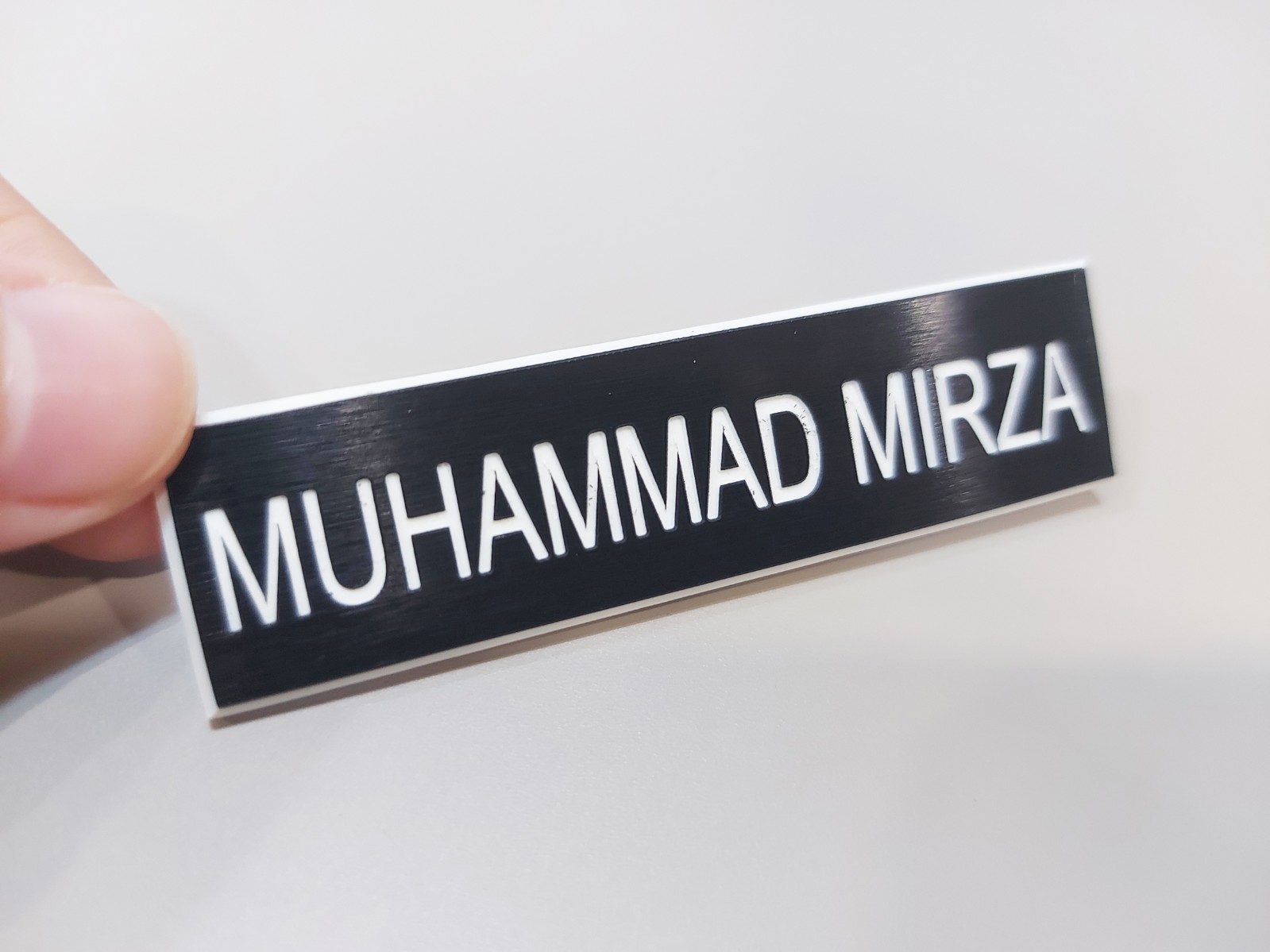 Engraved Name Tag with Metal Pin
