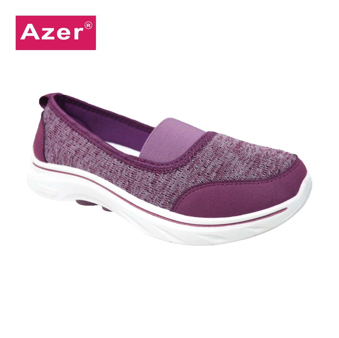 LADIES LOW CUT SLIP-ON CASUAL CANVAS SHOE (S GS-990-PR)(SN.L)
