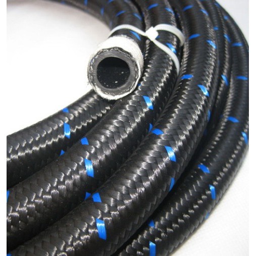 Nylon Braided hose  Black colour BLUE DOT - AN4 / AN6 / AN8 / AN10 / AN12