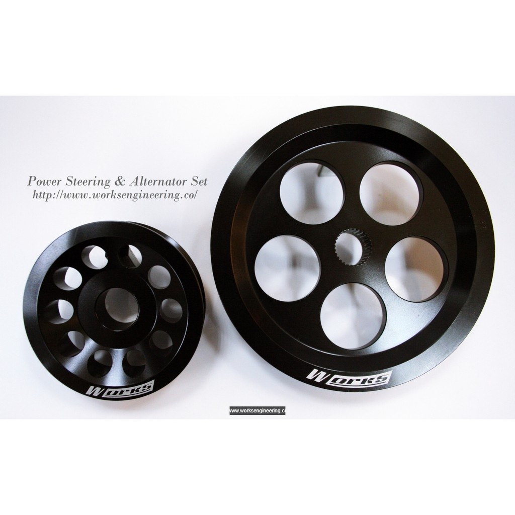 Works Engineering lighten Pulley for Honda B-series - Power Steering / Alternator (2pc) (Pro Balancing)