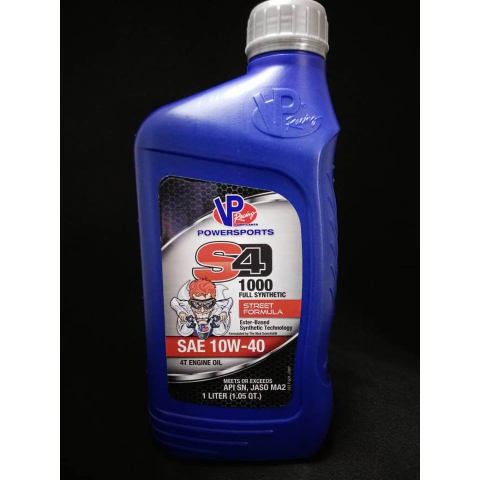 VP Racing S4 1000 4T Motor Engine Oil Full Synthetic Street Formula 10W40 1L