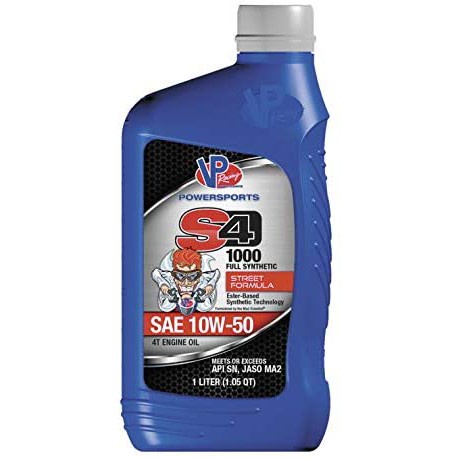 VP Racing S4 1000 4T Motorcycle Engine Oil Fully Synthetic Street Formula 10W50 1Liter