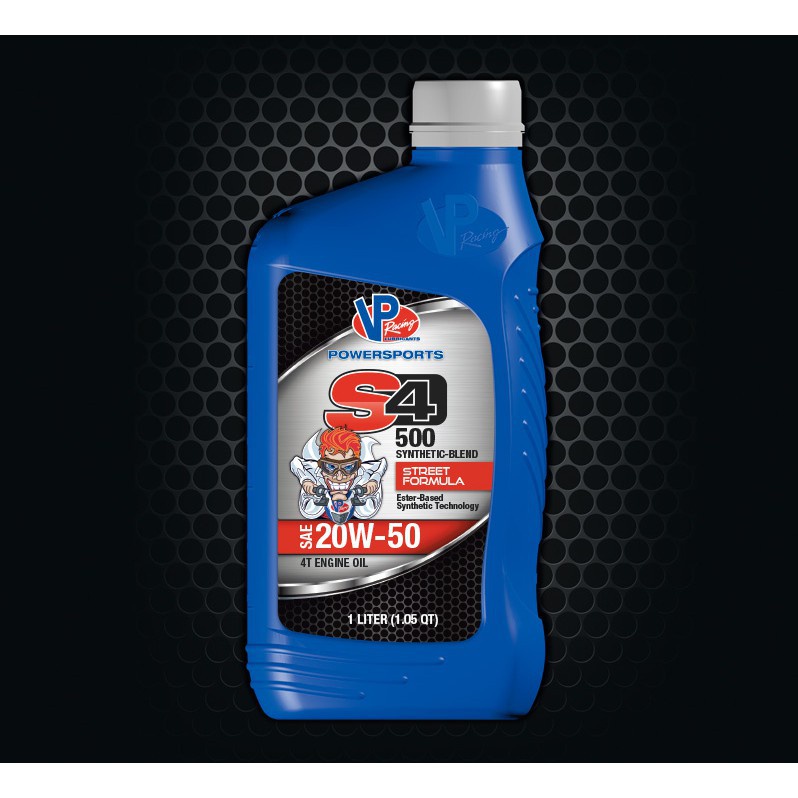 VP Racing S4 500 4T Motor Engine Oil Semi Synthetic Street Formula 20W50 1L