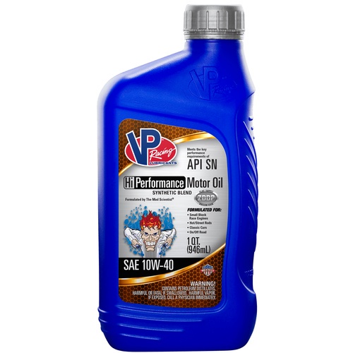 VP RACING PRO GRADE RACING OIL 10W-40 (Contains ZDDP)(946ml)