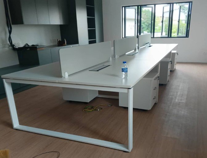 Office Furniture Sungai Pelek | Office Workstation Table Cluster Of 6 Seater | Office Cubicle | Offi
