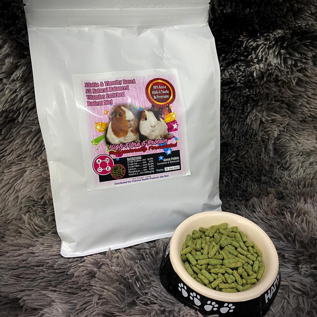 Alfalfa & Timothy Based Natural Vitamin Enriched Rodent/Guinea Pigs Diet Pellet 900g/1200g
