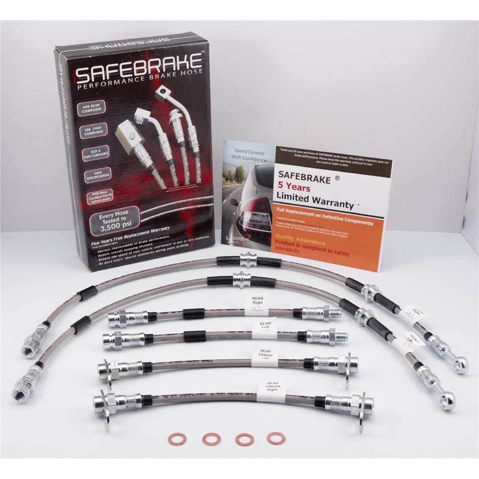 PRO-RS STEEL BRAIDED BRAKE HOSE Fiat Bravo 1.4 Turbo 2006-up - 6pcs