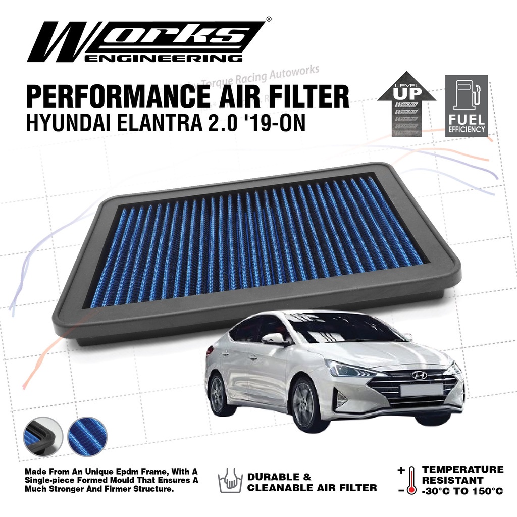 Works Engineering Air Filter for Hyundai Elantra 2.0 2019 Cerato GT I30