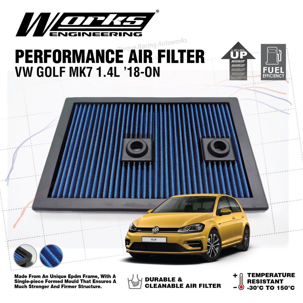 Works Engineering Air Filter - Volkswagen Golf MK7 1.4 &amp;amp;#039;18-on / Jetta 1.4 Turbo