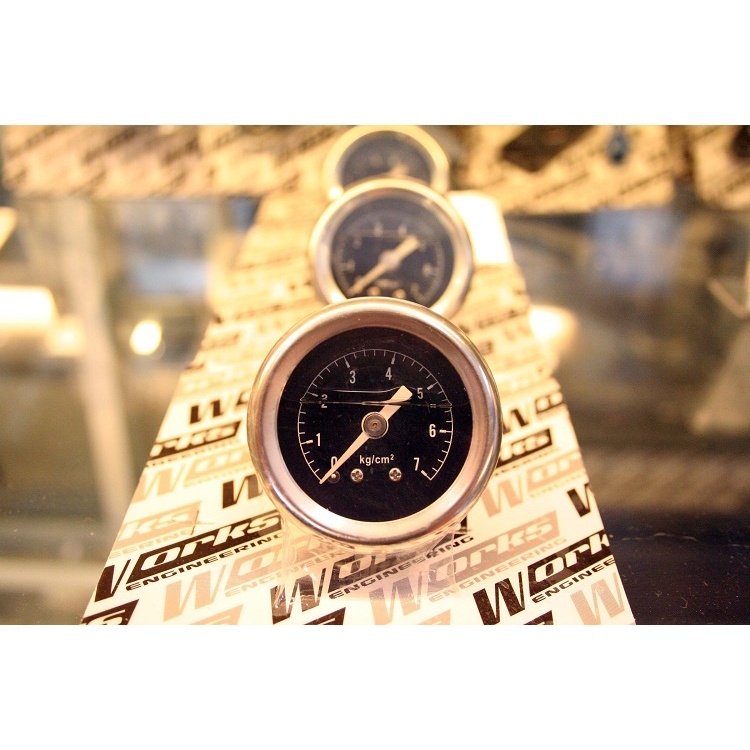 Works Engineering Genuine Universal Fuel Pressure Regulator Setting Meter Gauge (Oil Type)