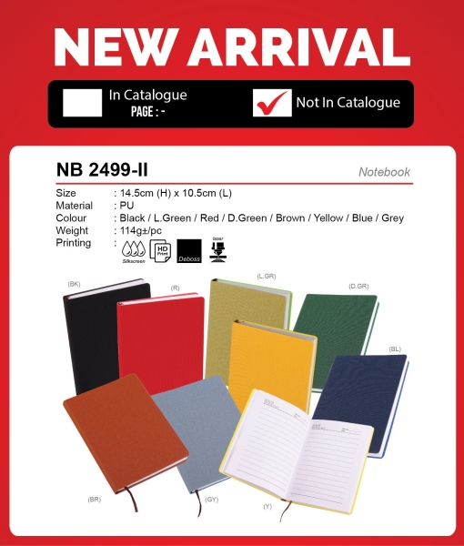 NB 2499-II Notebook What's New Malaysia, Melaka, Selangor, Kuala Lumpur (KL), Johor Bahru (JB), Singapore Supplier, Manufacturer, Wholesaler, Supply | ALLAN D'LIOUS MARKETING (MALAYSIA) SDN. BHD.