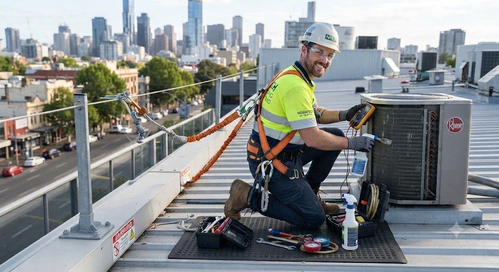 HVAC technician personal protective equipment height