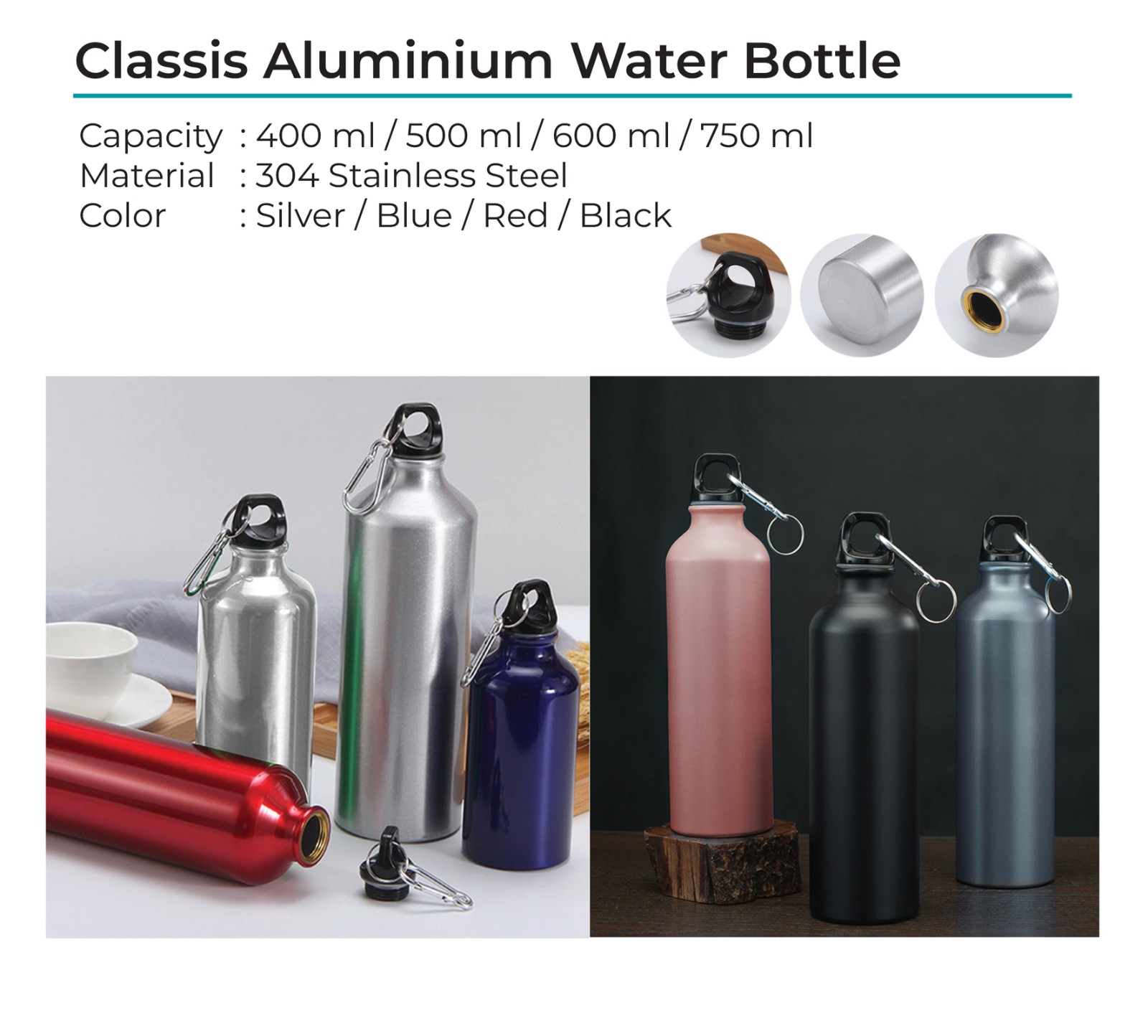 Classis Aluminium Sports Bottle