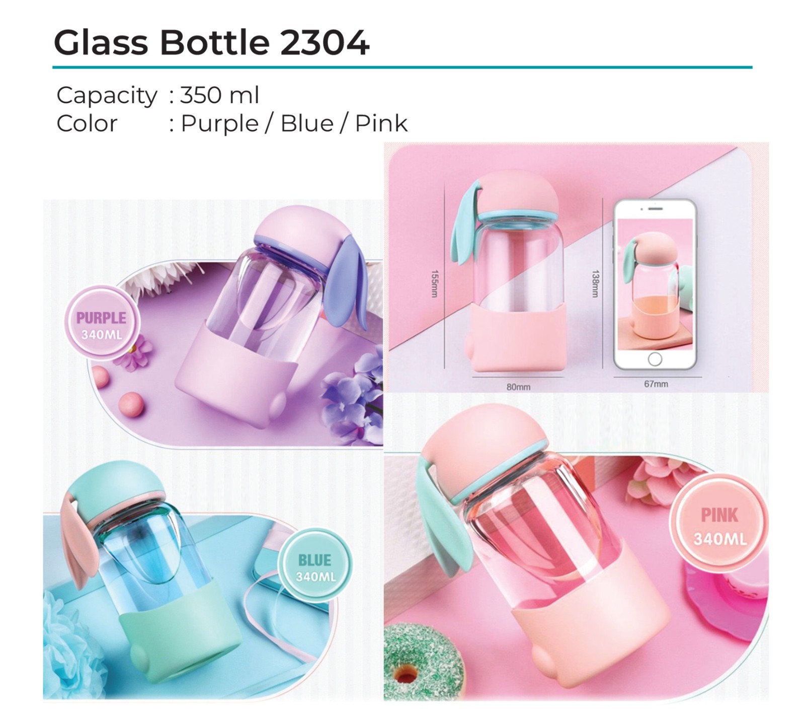 Rabbit Glass Bottle 2304 (WSL)