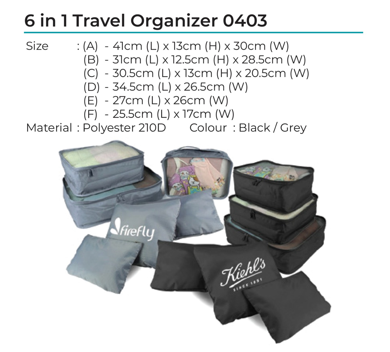6 in 1 Travel Organizer 0403