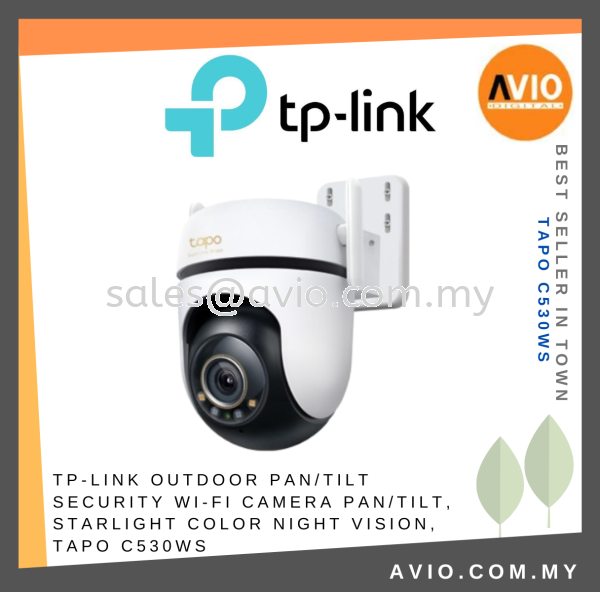 TP-LINK Outdoor Pan/Tilt Security Wi-Fi Camera Pan/Tilt, Starlight Color Night Vision, Tapo C530WS TP-LINK Johor Bahru (JB), Kempas, Johor Jaya Supplier, Suppliers, Supply, Supplies | Avio Digital