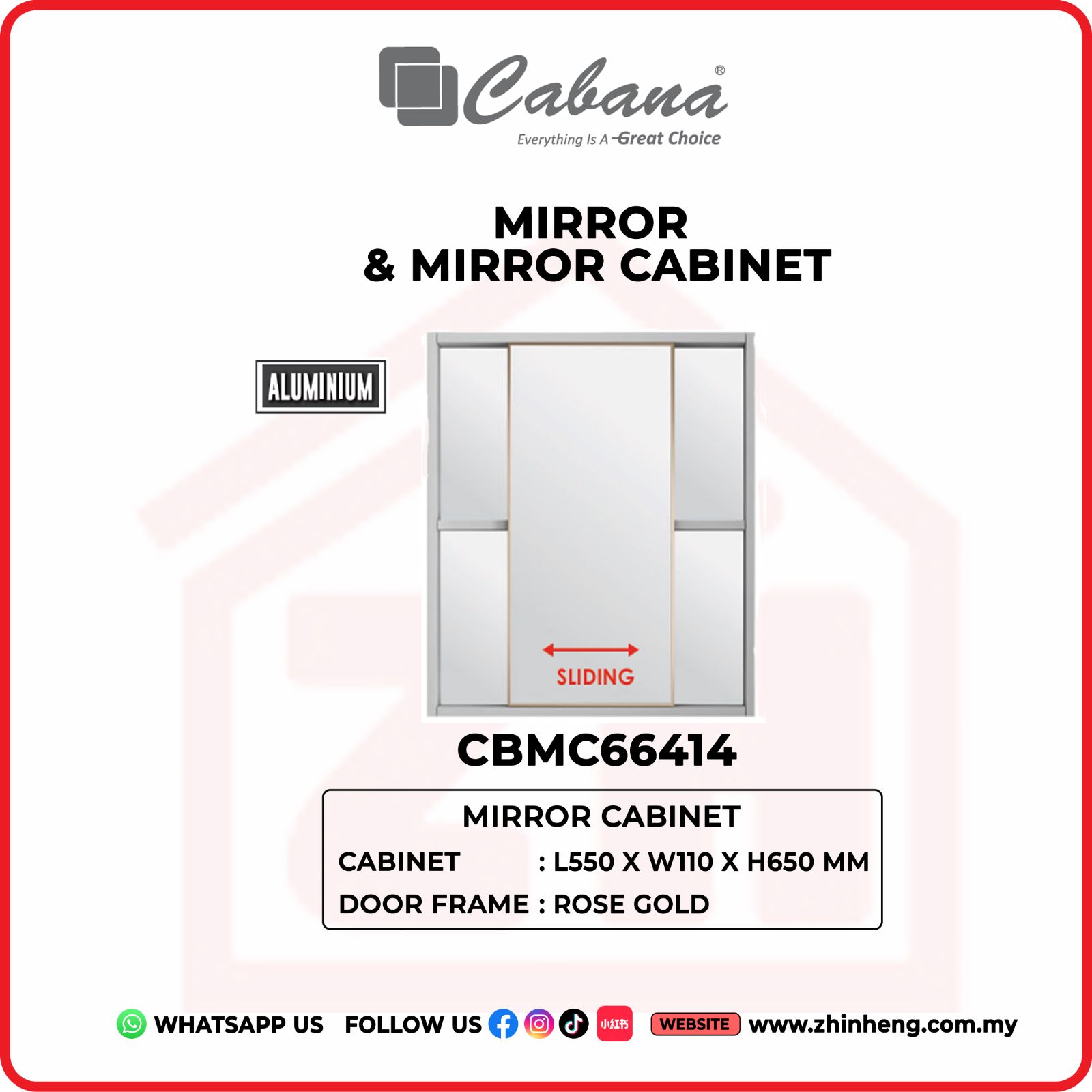 CABANA MIRROR CABINET CBMC66414