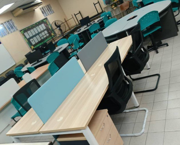 Office Furniture Taman Melawati | Office Workstation Table Cluster Of 4 Seater | Office Cubicle | Of