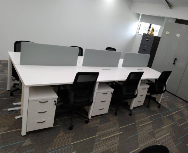 Office Furniture Serendah | Office Workstation Table Cluster Of 6 Seater | Office Cubicle | Office P