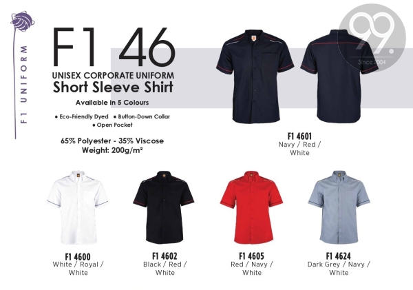 F1 Shirt Series 46xx Corporate Shirt & F1 Shirt Apparel Ready Make Products Selangor, Malaysia, Kuala Lumpur (KL), Kajang Uniform, Manufacturer, Supplier, Supply | 99 Uniform Factory Sdn Bhd