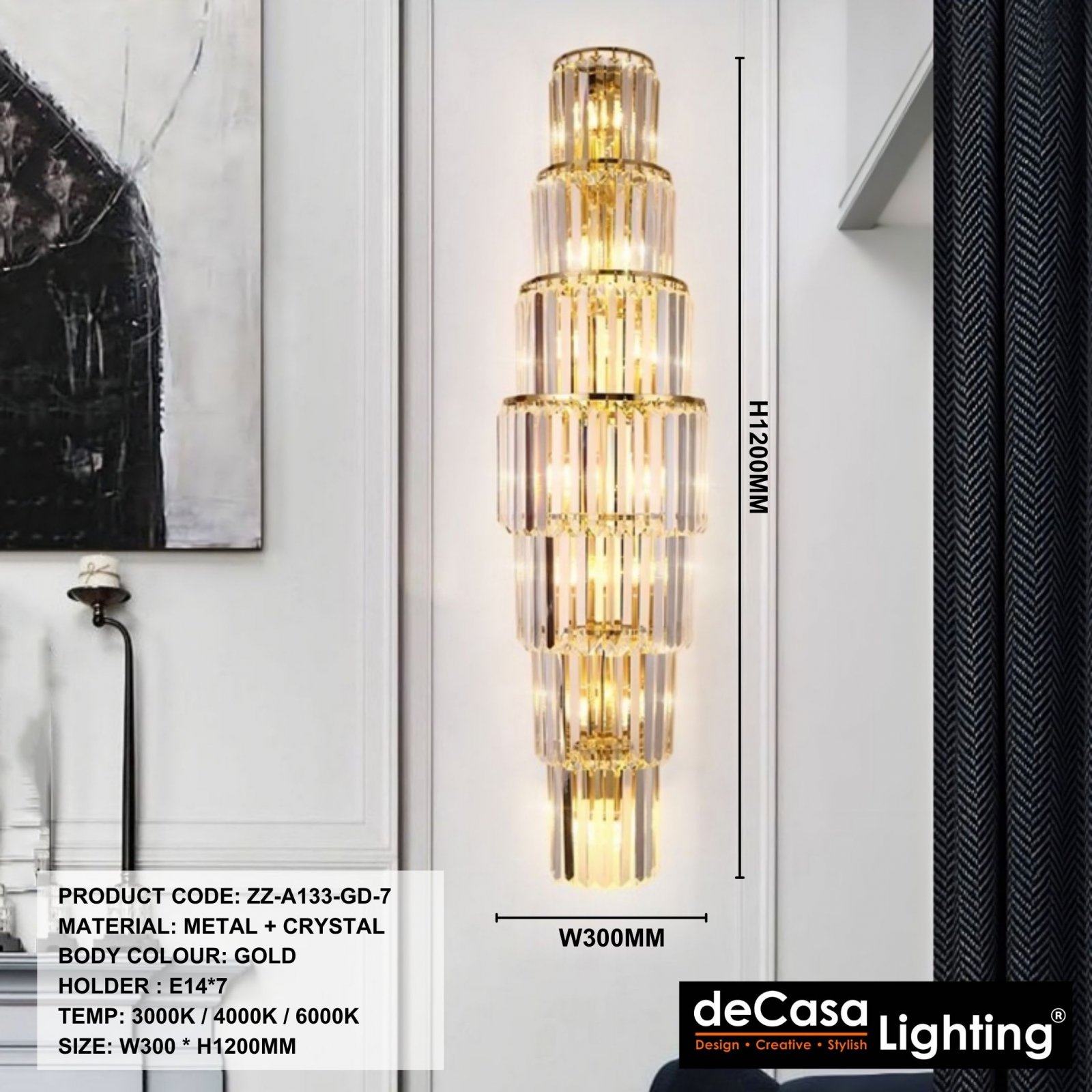 CRYSTAL WALL LIGHT (A133-7)