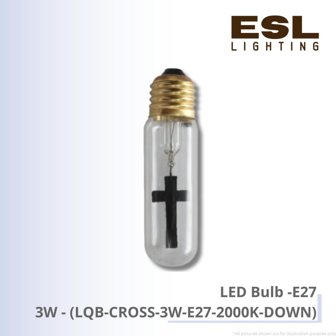 LED Bulb E27 3W - LQB-CROSS-3W-E27-2000K-DOWN