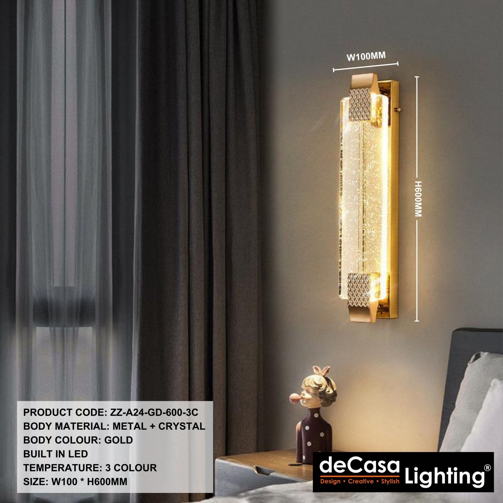 CRYSTAL BUBBLE WALL LIGHT (A24-600)