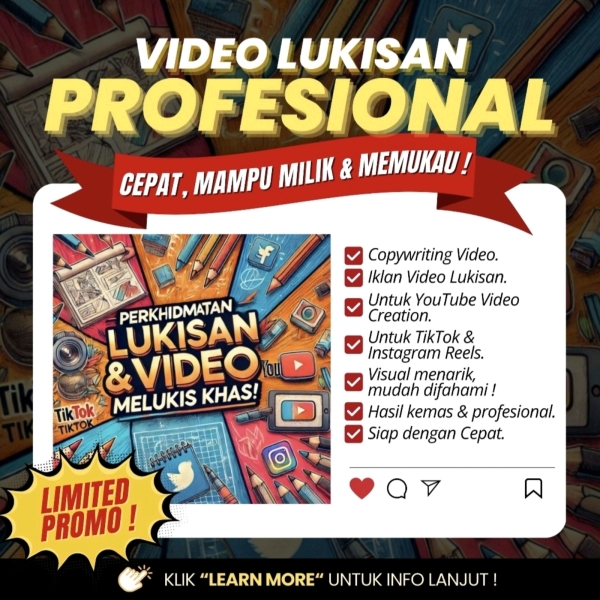 VIDEO LUKISAN PROFESIONAL CEPAT, MAMPU MILIK & MEMUKAU! Marketing & Promo Videos Services Kuala Lumpur (KL), Malaysia, Selangor, Salak South, Balakong Supplier, Suppliers, Supply, Supplies | Cheong Seng Hardware Sdn Bhd