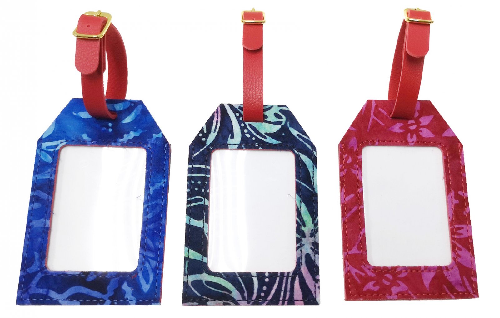 Luggage Tag (L1521-2) - PU Leather with Batik Print