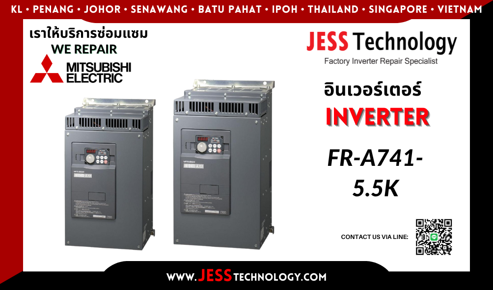 ซ่อมอินเวอร์เตอร์ Mitsubishi รุ่น FR-A741-5.5K ในพื้นที่ ชล$