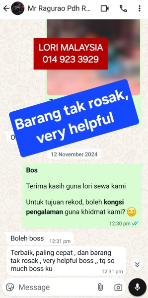 Barang tak rosak, very helpful