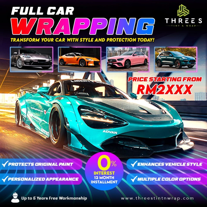Professional Car Wrap Services in Kuala Lumpur & Selangor | Price start from RM2XXX with 0% Interest Plan