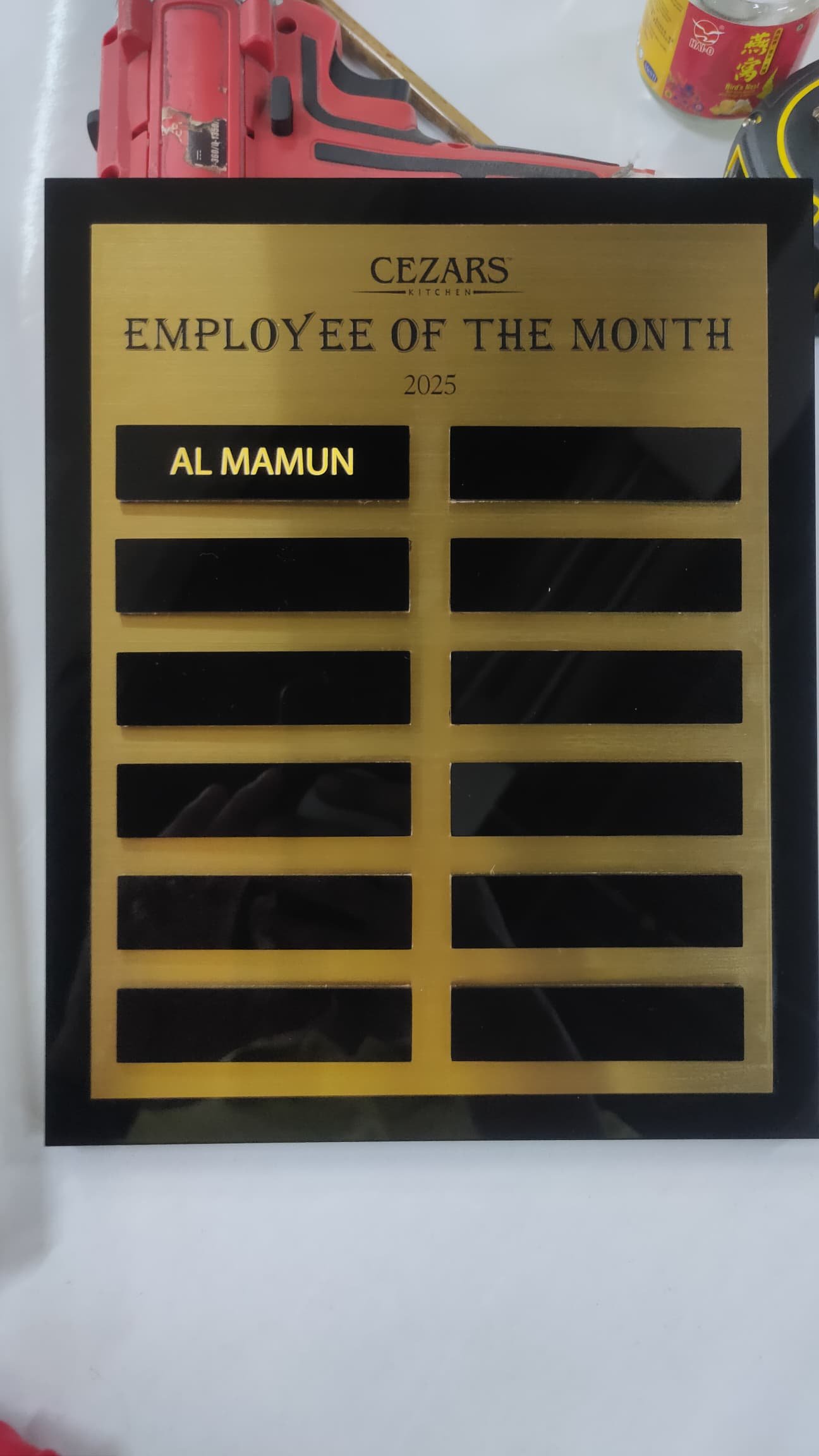 Indoor signage for employee of the month