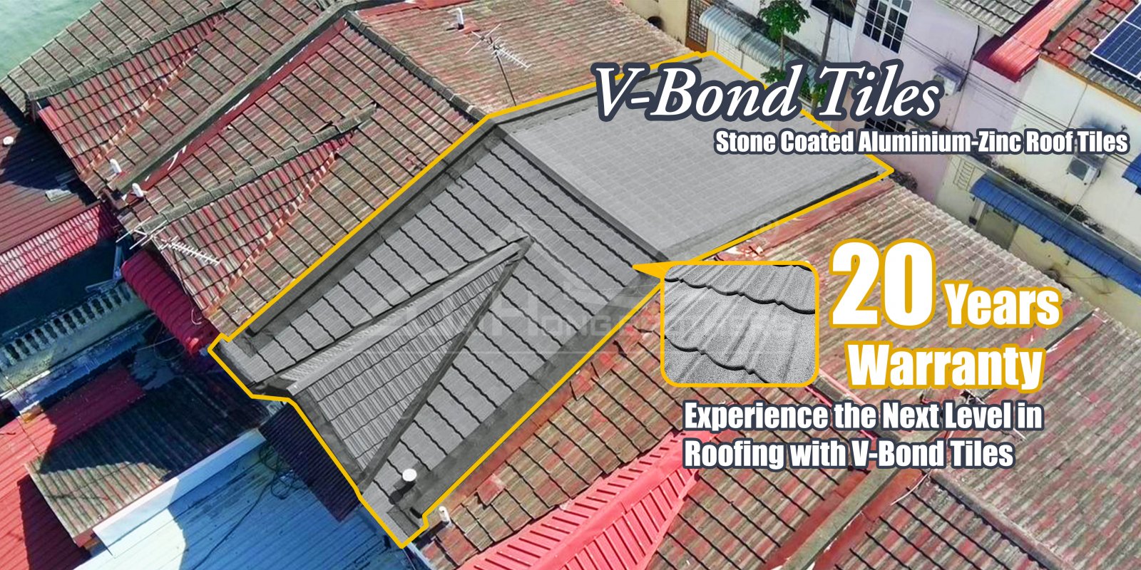 V-Bond Tiles Stone Coated Aluminium-Zinc Roof Tiles - Experience The Next Level in Roofing
