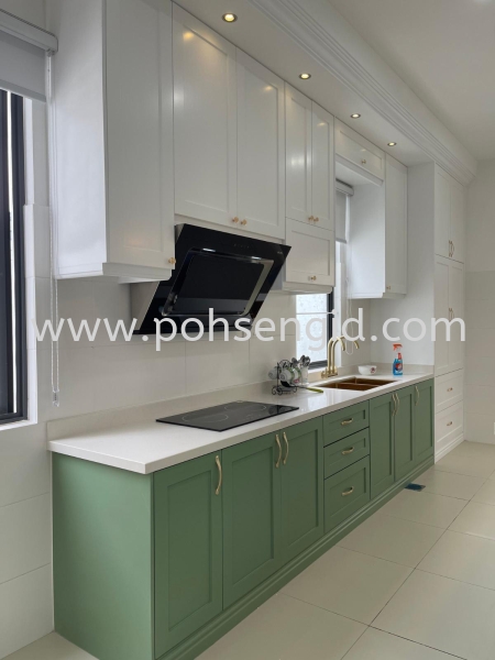 Nyatoh Spray Paint Kitchen Cabinet #LUNARIA #RESORT HOMES #BANDAR SRI SENDAYAN  Kitchen Seremban, Negeri Sembilan (NS), Malaysia Renovation, Service, Interior Design, Supplier, Supply | Poh Seng Furniture & Interior Design