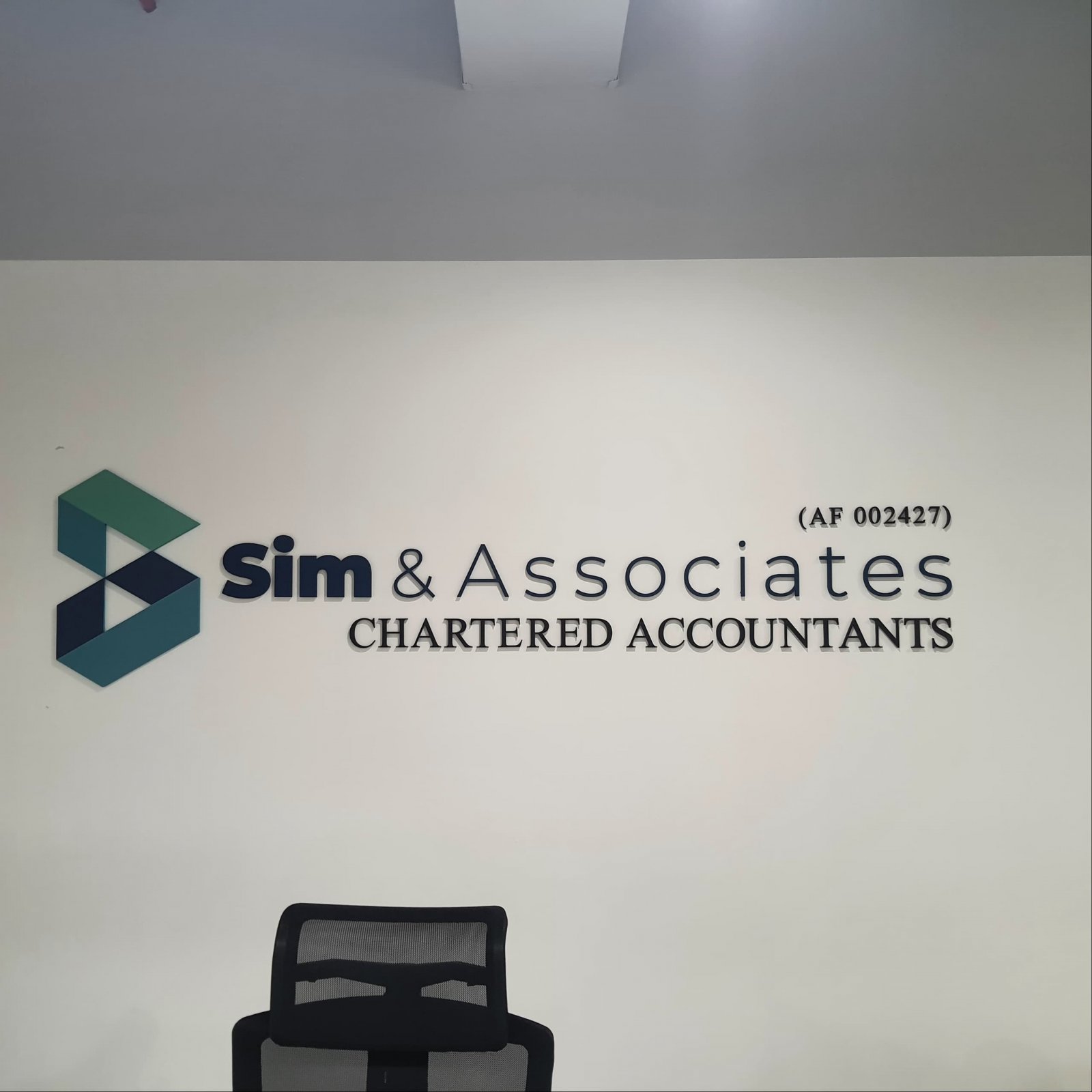 Indoor reception wall office signage