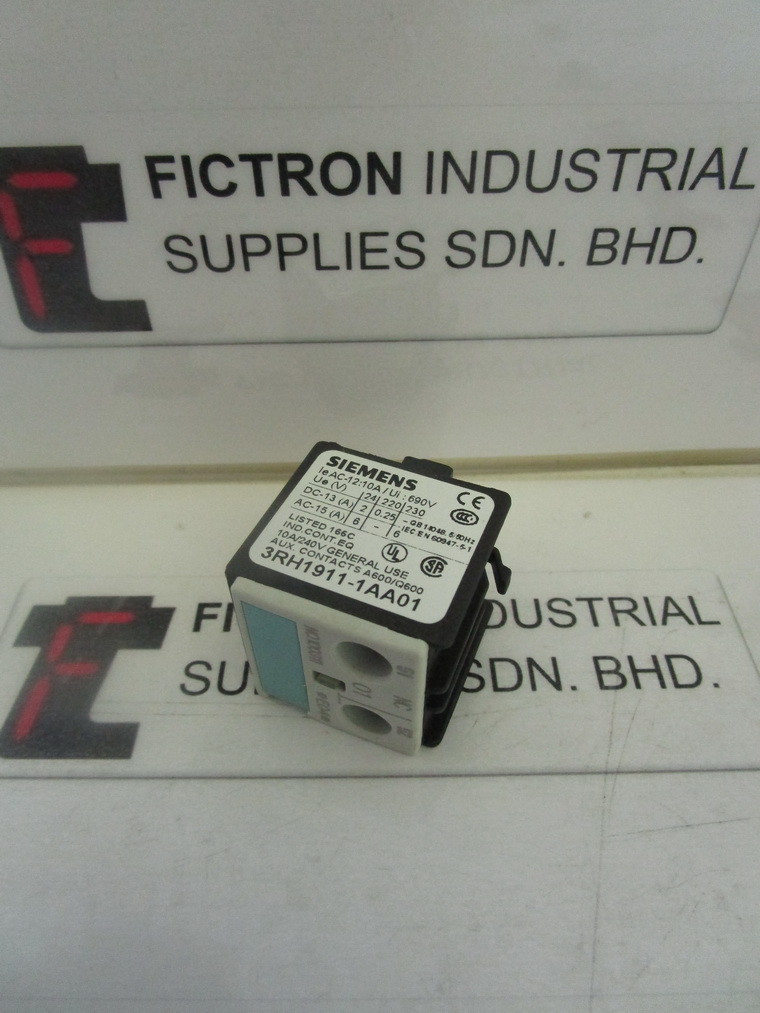 3RH1911-1AA01 3RH19111AA01 SIEMENS Auxiliary Contact Supply Malaysia Singapore Indonesia USA Thailand