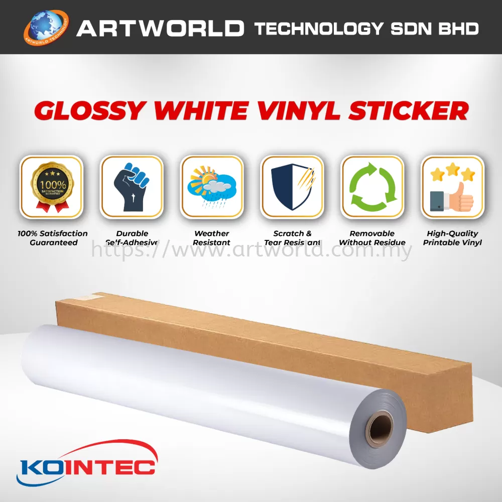 Vinyl Stickers Self Adhesive Glossy White Vinyl Sticker Intec