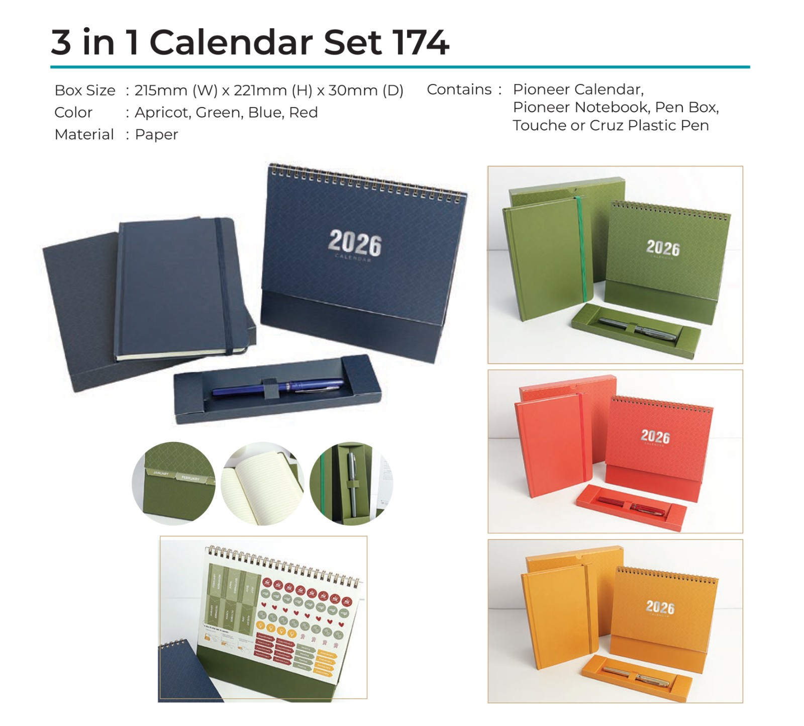 3 in 1 Calendar Set 174