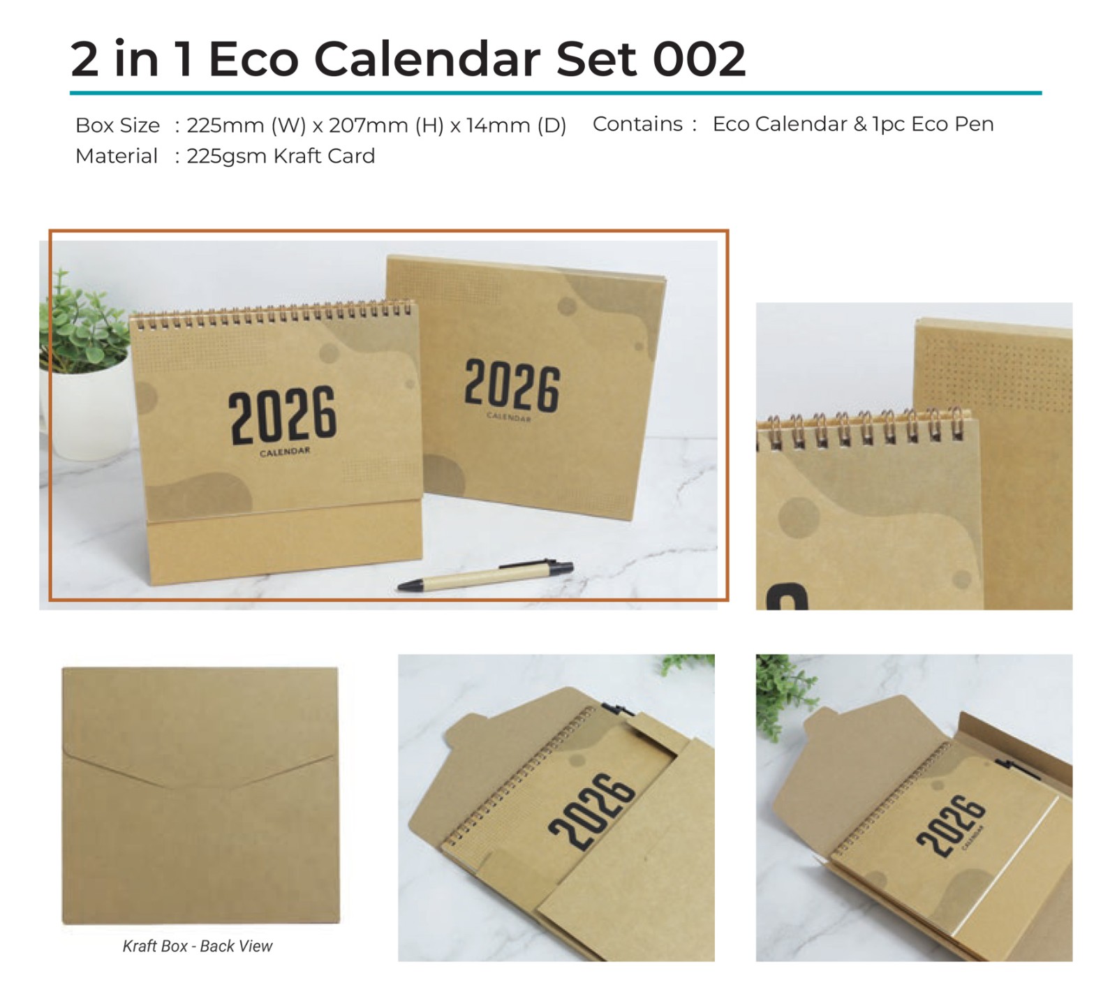 2 in 1 Eco Calendar Set 002