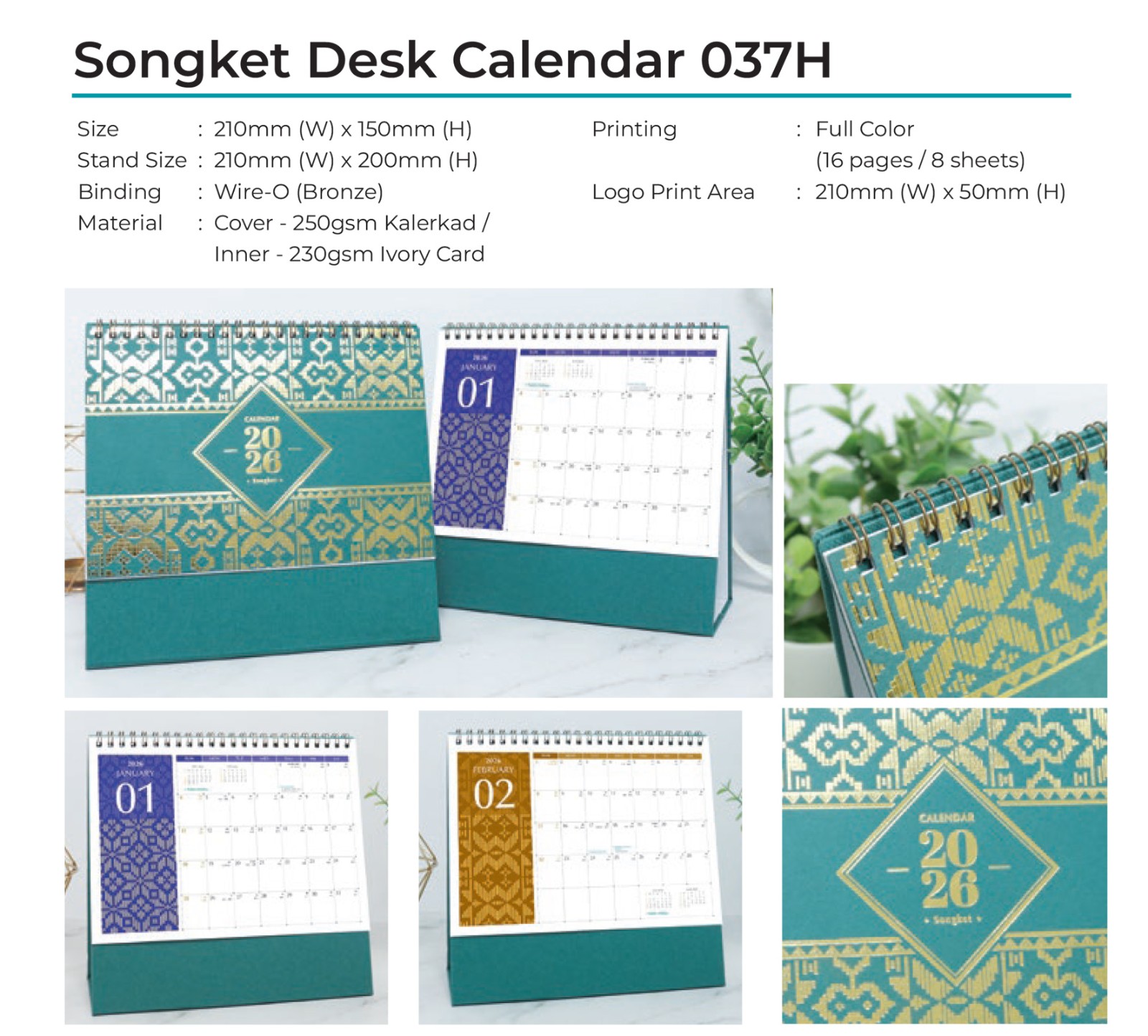 Songket Desk Calendar 037H